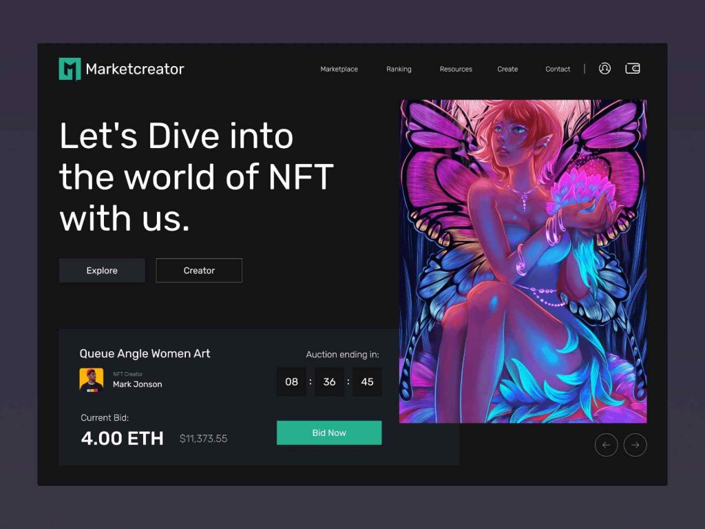 NFT Marketplace Web UI Concept