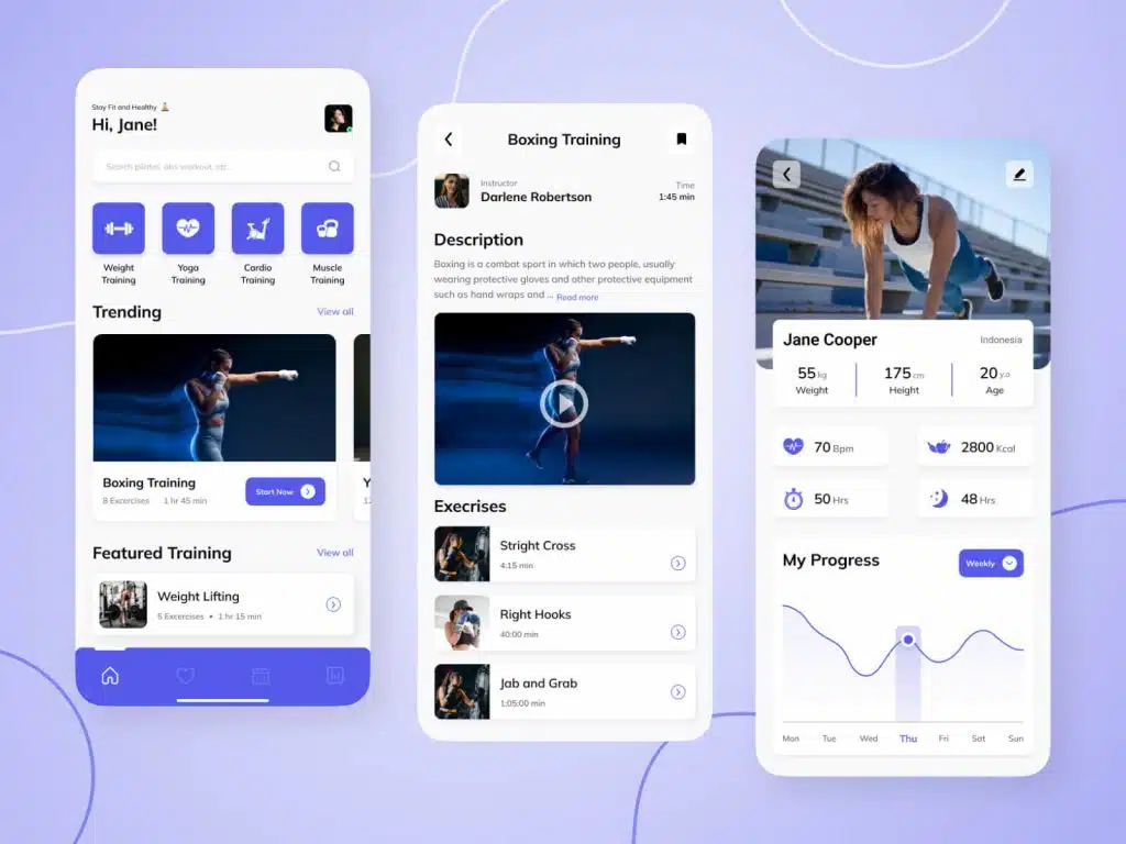 Fitness App UI - Training Tracker