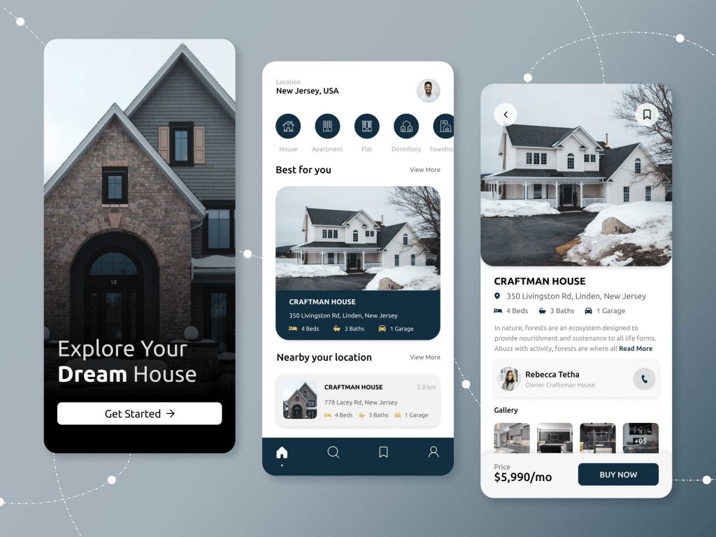 Home Rental App UI Design