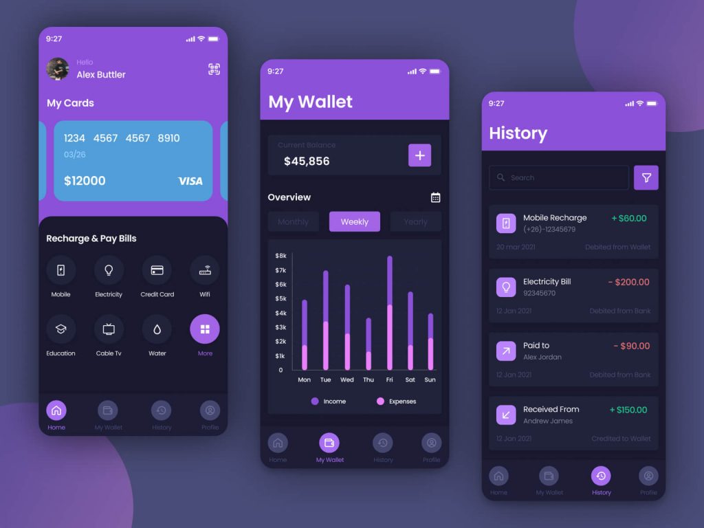 Mobile Wallet App Design